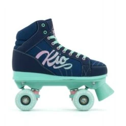 Rio Roller Lumina Quad Roller Skates - Navy/Green - Script Bag Package -Roller Skates Store RIO24020Rio20Roller20Lumina20Navy20Side 500x500 0 1 1