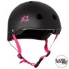 S1 Lifer Multi Impact Helmet - Black Matt Pink Strap -Roller Skates Store S1 LIFER Helmet Matt Black inc Pink Strap Angled SHLIMBKPK 1280x1280 500x500 0
