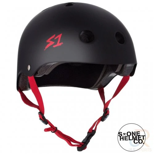 S1 Lifer Multi Impact Helmet - Black Matt Red Strap 3 S1 Lifer Multi Impact Helmet - Black Matt Red Strap