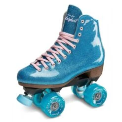 Roller Skates Store 3 Sure-Grip Stardust Quad Roller Skates - Blue Glitter