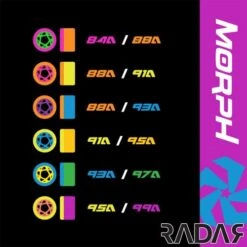 Radar Morph Dual Durometer 59mm 88A/93A Quad Skate Wheels Orange/Blue (Pack Of 4) -Roller Skates Store morph 500x500 0