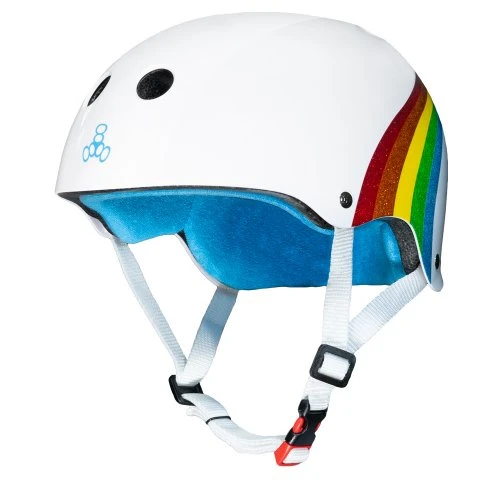 Triple 8 Cert Sweatsaver Helmet - Rainbow Sparkle White 3 Triple 8 Cert Sweatsaver Helmet - Rainbow Sparkle White