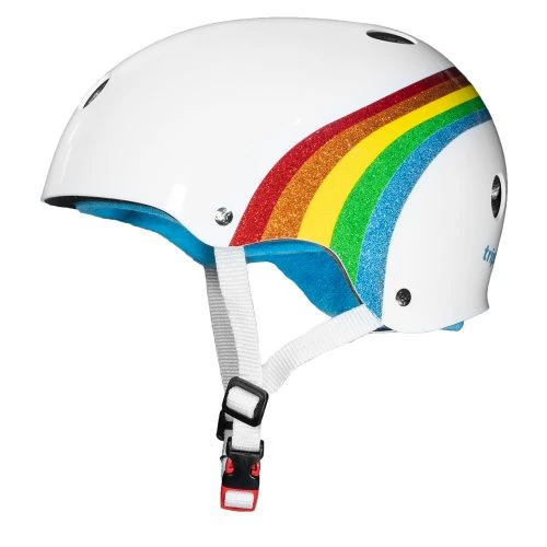 Triple 8 Cert Sweatsaver Helmet - Rainbow Sparkle White 4 Triple 8 Cert Sweatsaver Helmet - Rainbow Sparkle White - Image 2