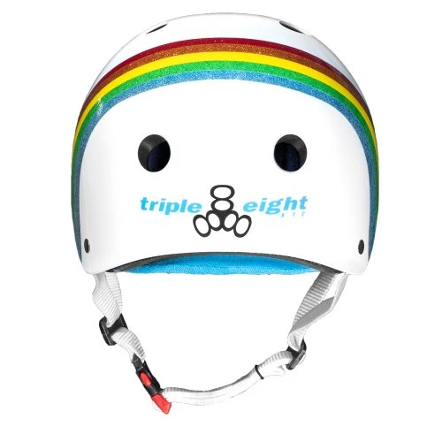 Triple 8 Cert Sweatsaver Helmet - Rainbow Sparkle White 5 Triple 8 Cert Sweatsaver Helmet - Rainbow Sparkle White - Image 3