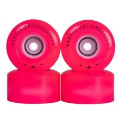 Rookie LED Light Up Quad Roller Skate Wheels Clear Pink 85A (4 Pack)