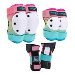 Triple Eight Triple 8 Saver Series 3 Pack Safety Pads Knee Elbow Wrist - Shaved Ice - Adult