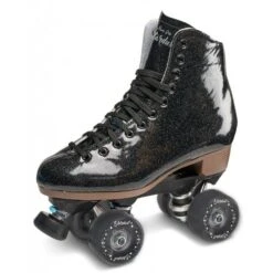 Sure-Grip Stardust Quad Roller Skates - Black Glitter
